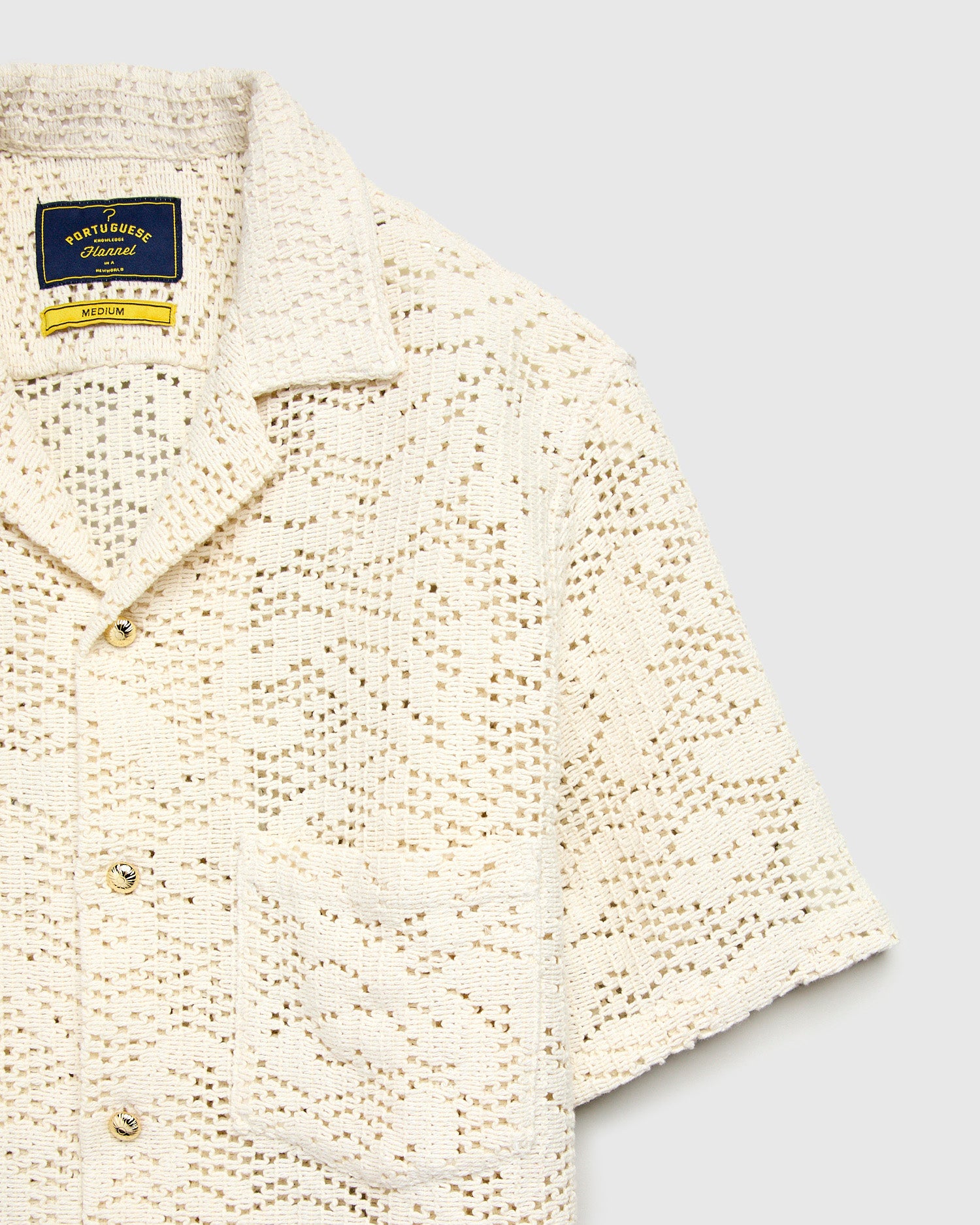 Abstract Croché Shirt in Bone – Blue Owl Workshop