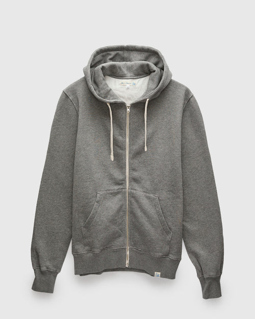 HDJKT02 "Good Basics" Organic Cotton Zip Hoodie in Grey Melange