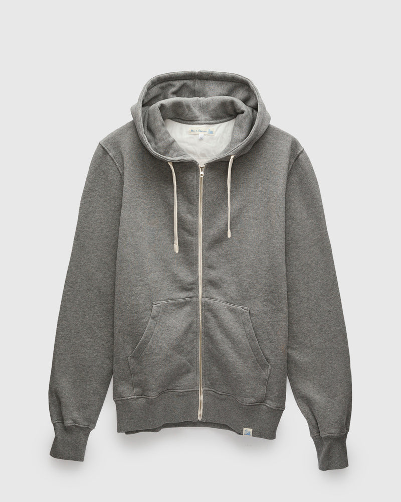 HDJKT02 "Good Basics" Organic Cotton Zip Hoodie in Grey Melange