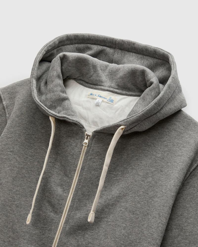HDJKT02 "Good Basics" Organic Cotton Zip Hoodie in Grey Melange