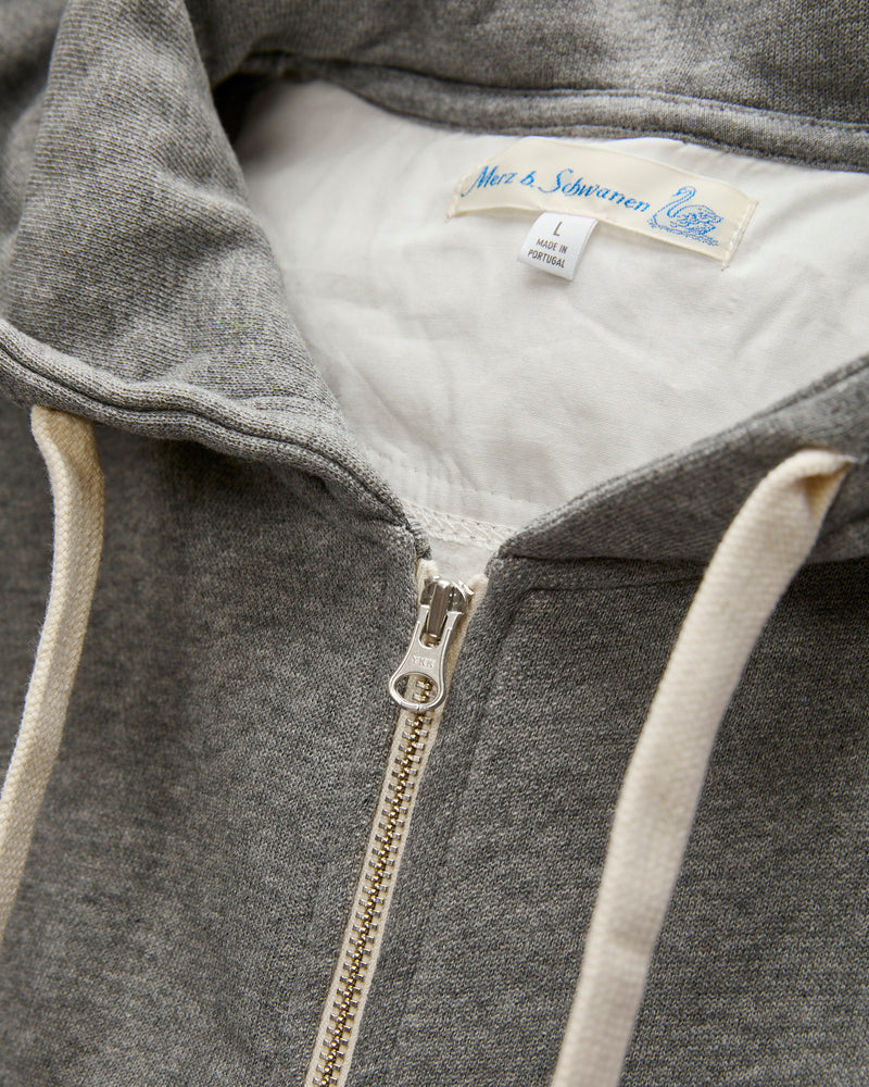 HDJKT02 "Good Basics" Organic Cotton Zip Hoodie in Grey Melange