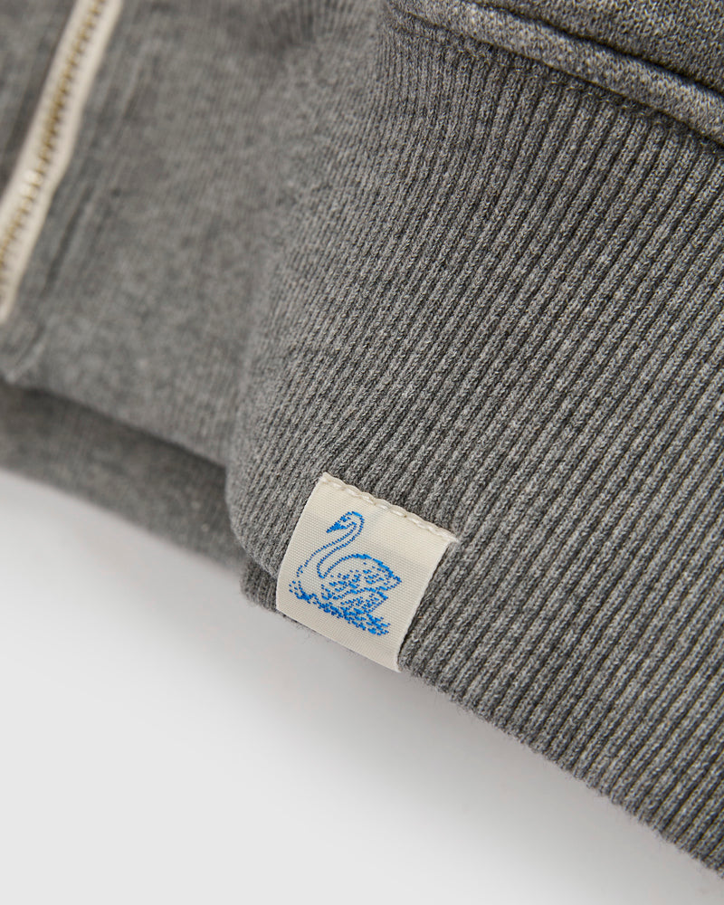 HDJKT02 "Good Basics" Organic Cotton Zip Hoodie in Grey Melange