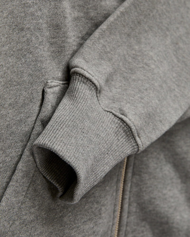 HDJKT02 "Good Basics" Organic Cotton Zip Hoodie in Grey Melange