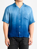 Hand-Dyed Short Sleeve Shirt in Indigo Gradient