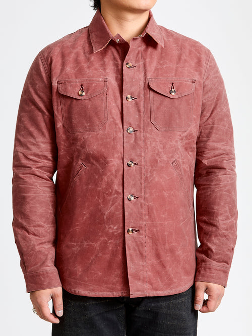Waxed Canvas Crissman Overshirt in Nautical Red