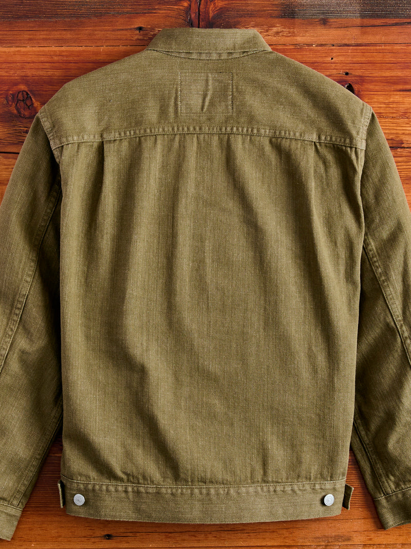 MXGJ1003 "British Army Green" 10.5oz Selvedge Denim Type-2 Jacket