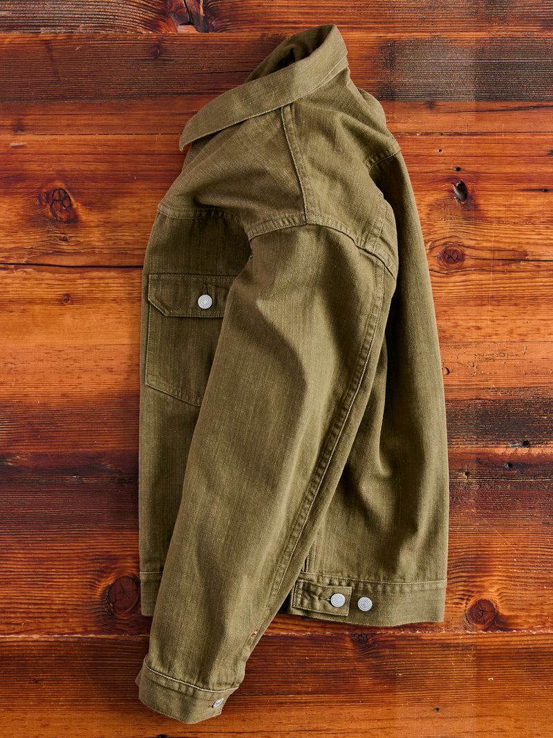 MXGJ1003 "British Army Green" 10.5oz Selvedge Denim Type-2 Jacket