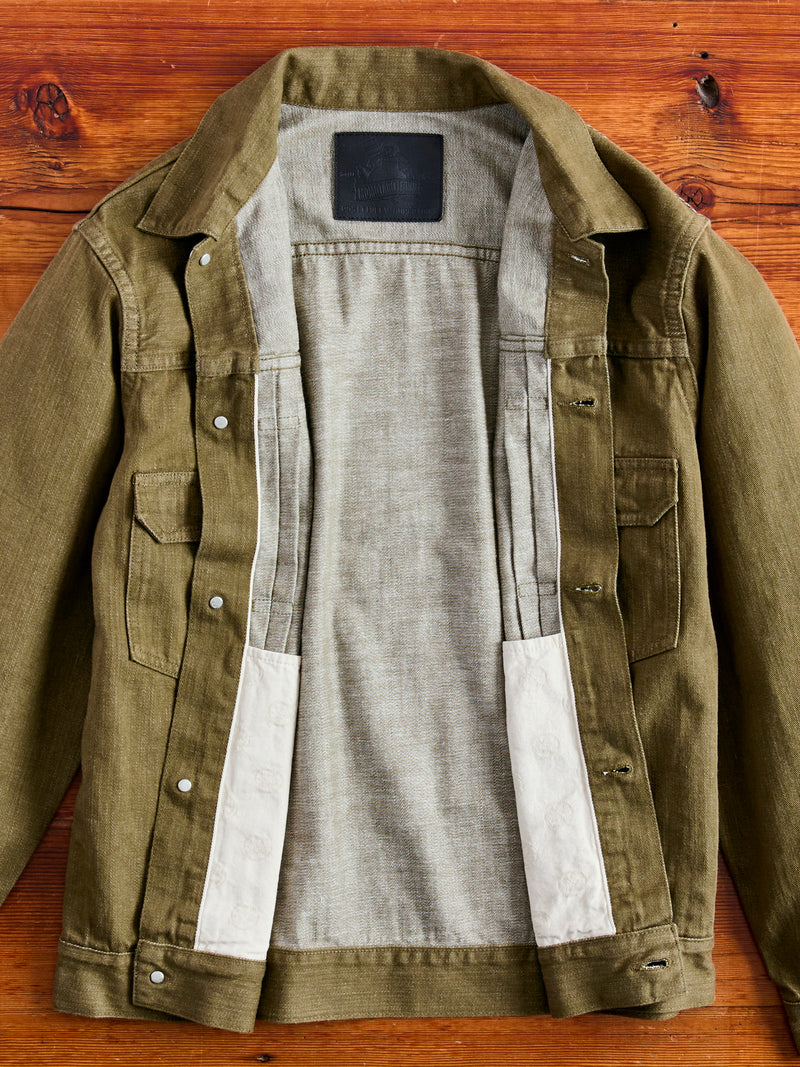 MXGJ1003 "British Army Green" 10.5oz Selvedge Denim Type-2 Jacket