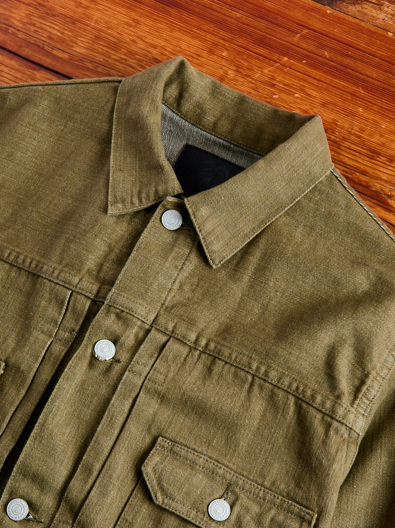 MXGJ1003 "British Army Green" 10.5oz Selvedge Denim Type-2 Jacket