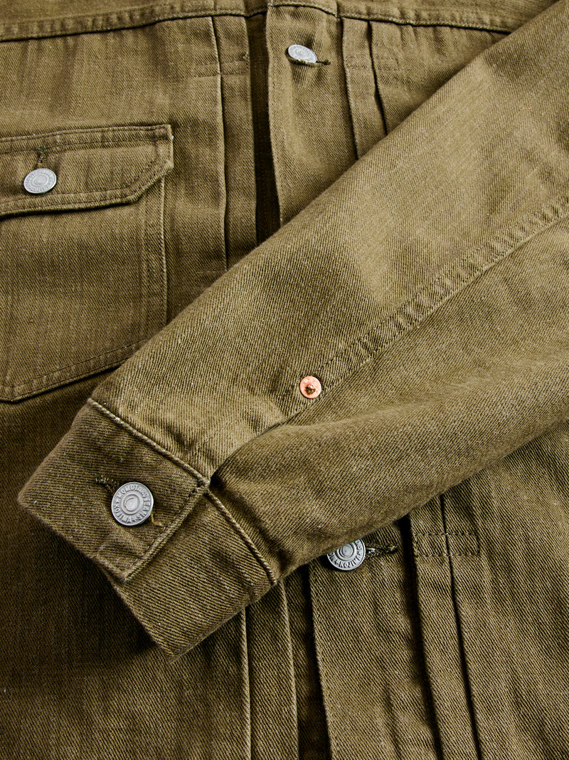 MXGJ1003 "British Army Green" 10.5oz Selvedge Denim Type-2 Jacket