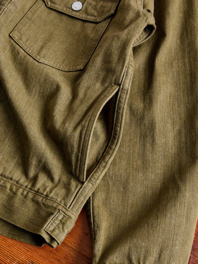 MXGJ1003 "British Army Green" 10.5oz Selvedge Denim Type-2 Jacket
