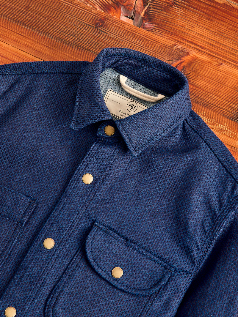 15oz Sashiko Service Shirt in Indigo