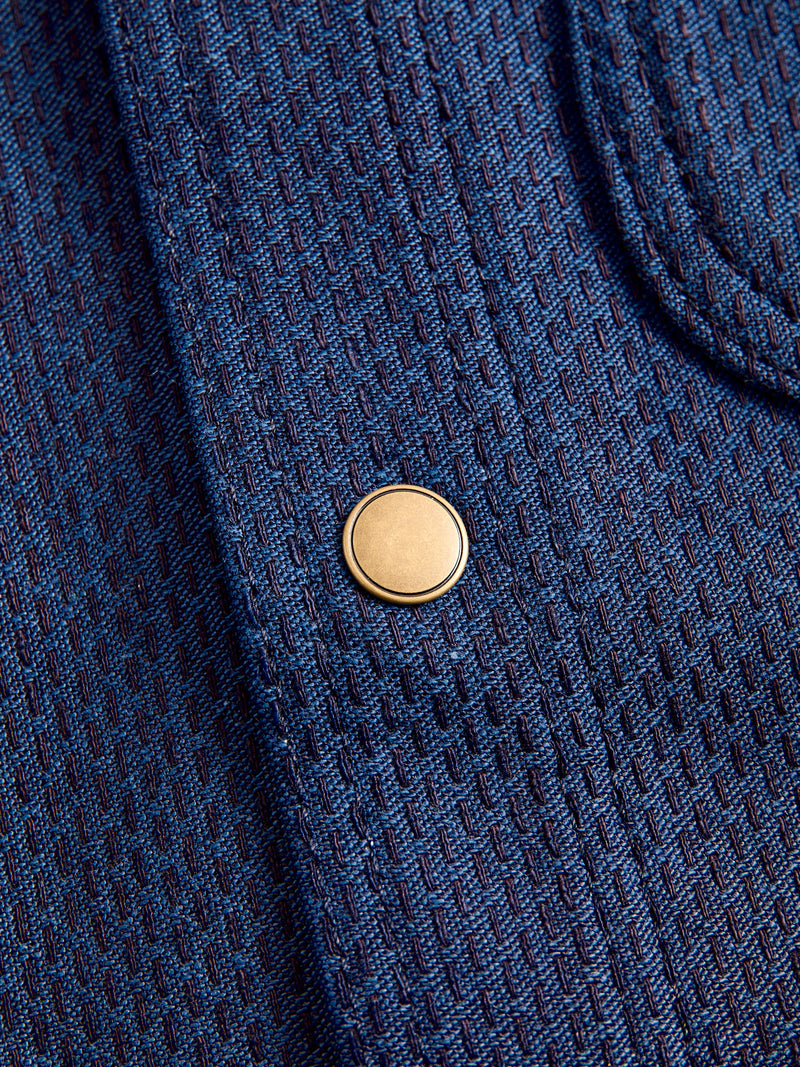 15oz Sashiko Service Shirt in Indigo