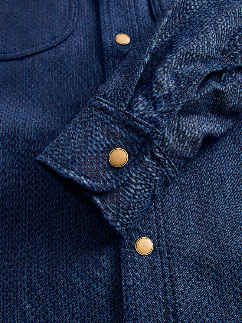 15oz Sashiko Service Shirt in Indigo