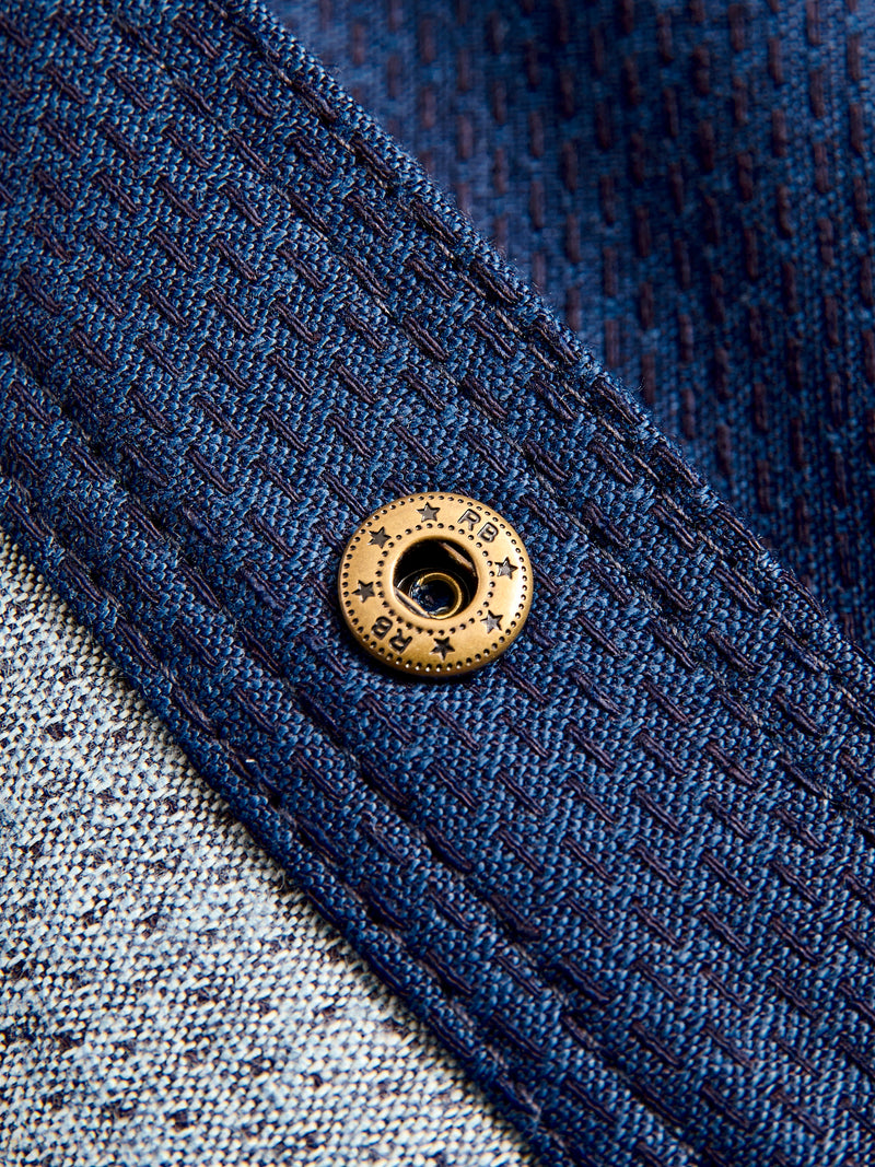 15oz Sashiko Service Shirt in Indigo