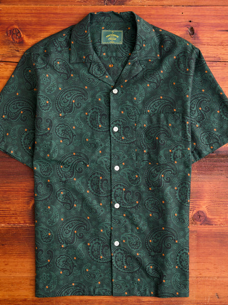 Paisley Jacquard Button-Up Shirt in Green