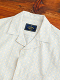 Portuguese Tile Button-Up Shirt in Blue Beige