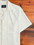 Portuguese Tile Button-Up Shirt in Blue Beige