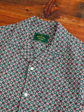Portuguese Tile Button-Up Shirt in Green Orange