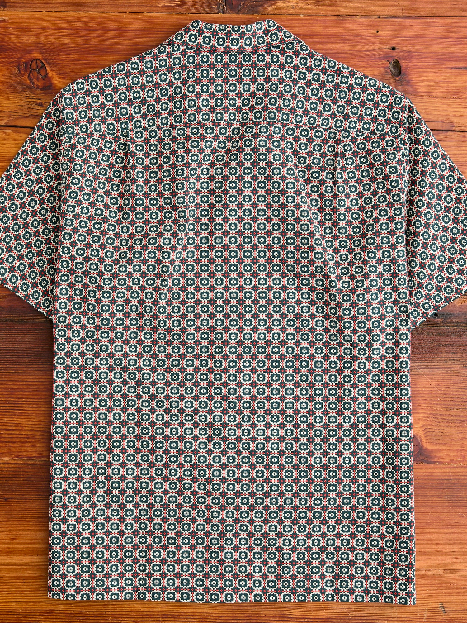 Portuguese Tile Button-Up Shirt in Green Orange – Blue Owl Workshop