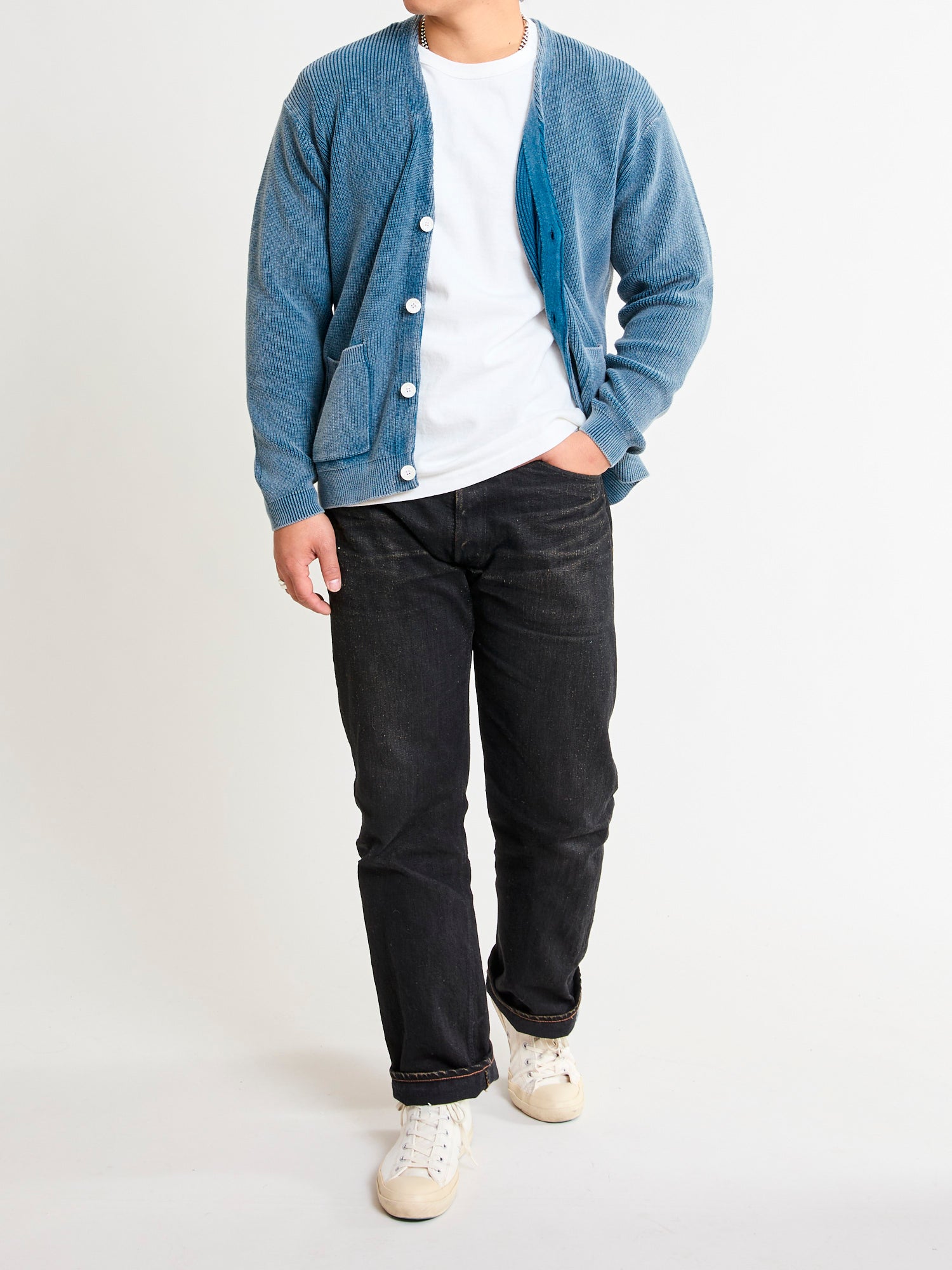 Pigment Dye Summer Cardigan in Faded Blue – Blue Owl Workshop