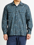 Classic Shirt in Navy Cotton Paisley Print