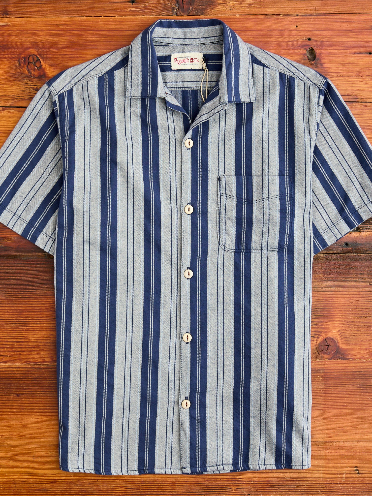 Hawaiian Button-Up Shirt in Mariner Stripe – Blue Owl Workshop