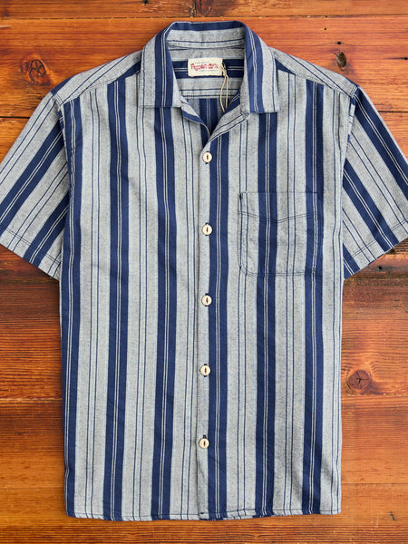 Hawaiian Button-Up Shirt in Mariner Stripe