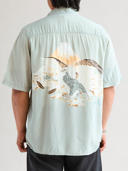 Rayon Hawk Short Sleeve Shirt in Sax