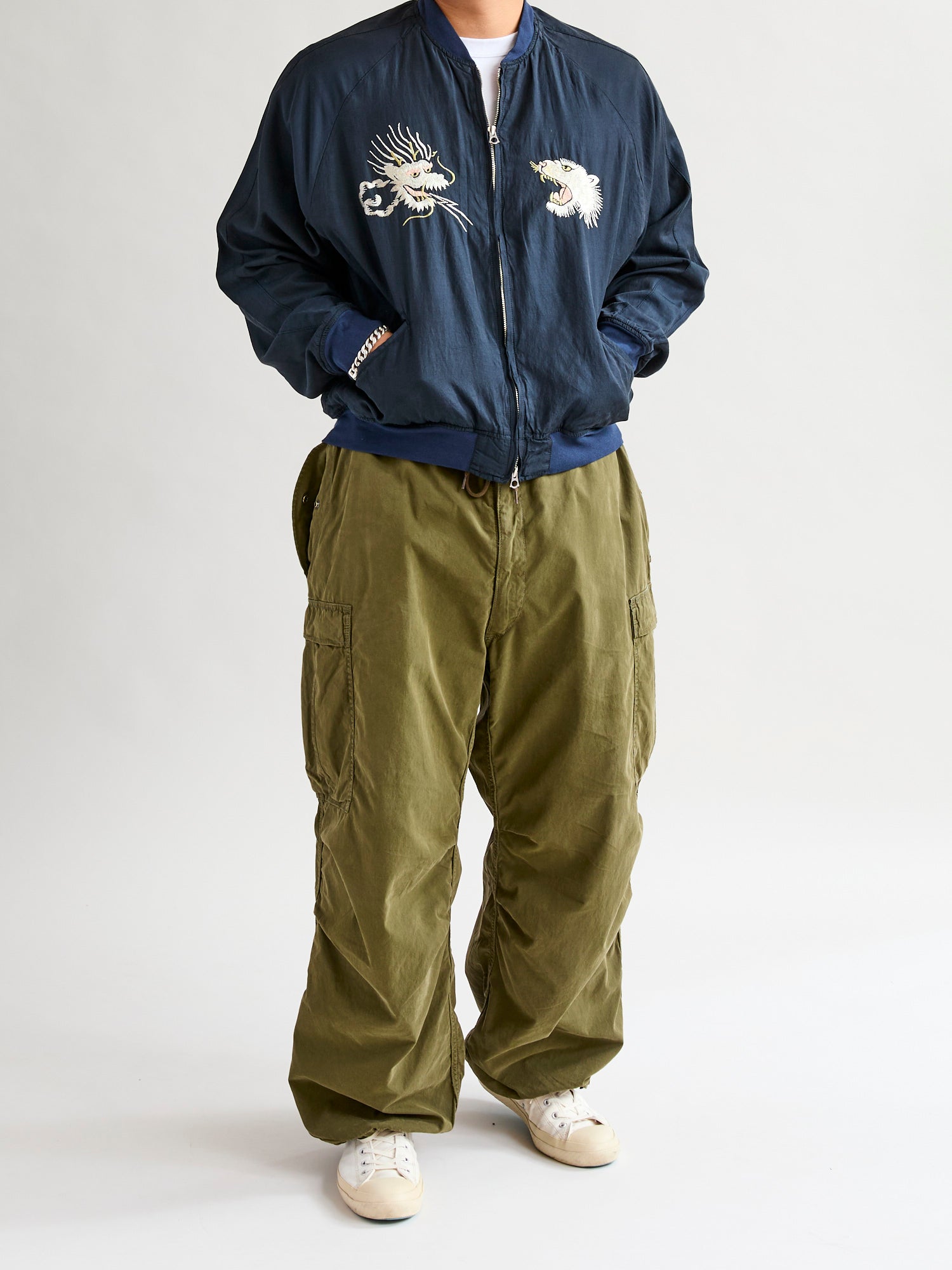 Cotton Nylon Darted Cargo Pants in Olive – Blue Owl Workshop