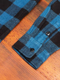 Crosscut Flannel in Indigo Buffalo Plaid