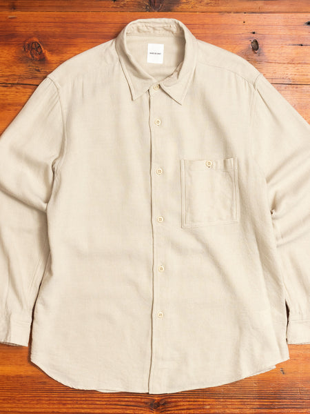 未使用級！AURLAEE WOOL LINEN TWILL SHIRT 4 Linen-Wool Work Shirt in Off White – Blue Owl Workshop