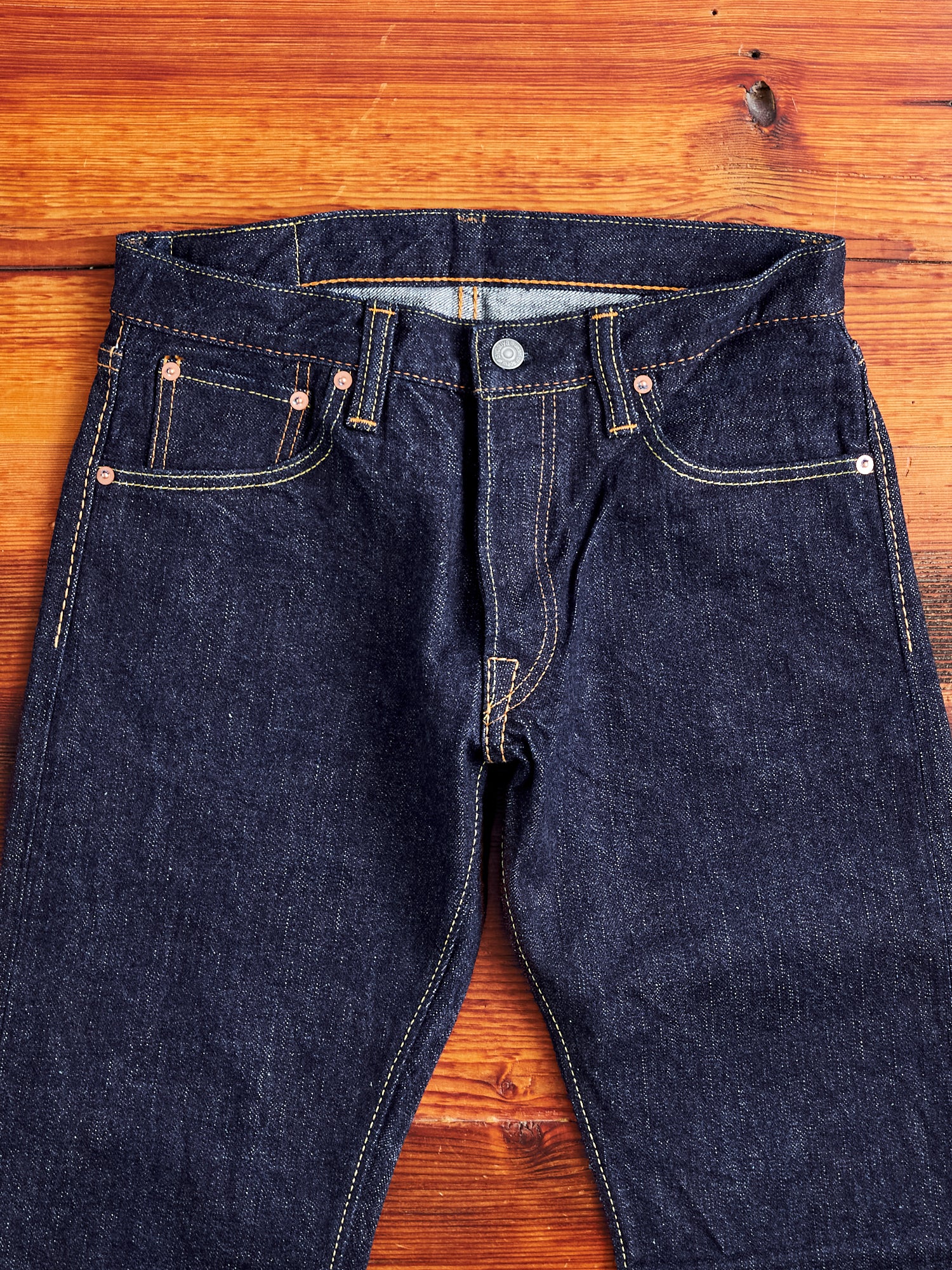 XX-005 14oz Rinsed Selvedge Denim - Slim Straight Fit – Blue