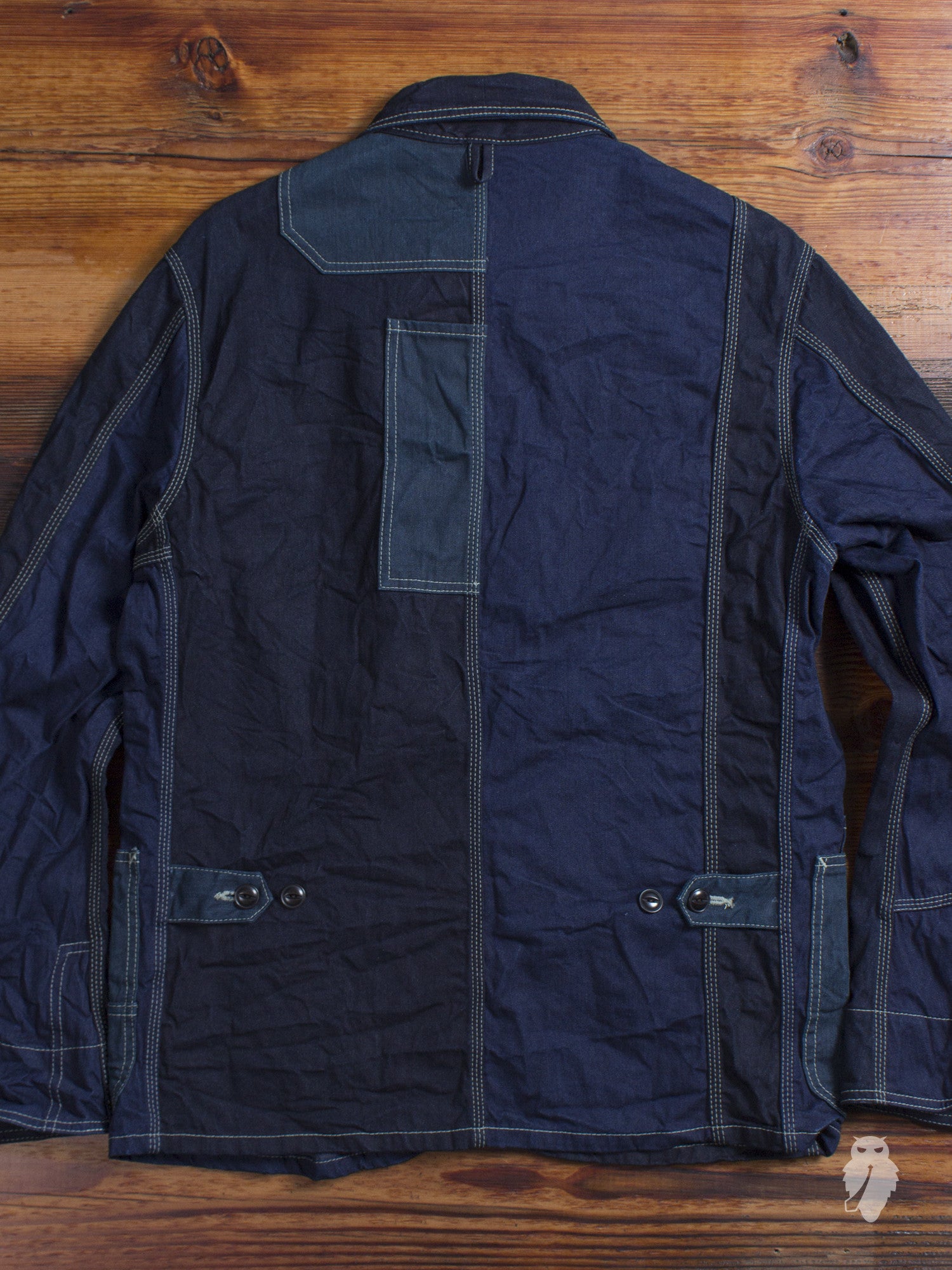 ジャケット・アウター FDMTL PATCHWORK COVERALL JACKET INDIGO 4 FDMTL Sashiko Indigo Patchwork Coverall Jacket - DeeCee style