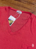 "Organic Linen" T-Shirt in Scarlet
