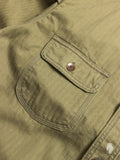 05-124 "Crest" Work Shirt in Olive Herringbone