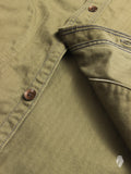 05-124 "Crest" Work Shirt in Olive Herringbone