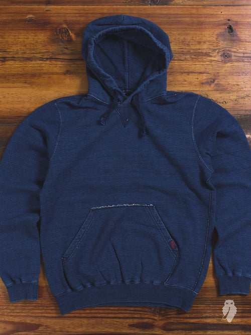 Yarn-Dyed Pullover Hoodie in Dark Indigo