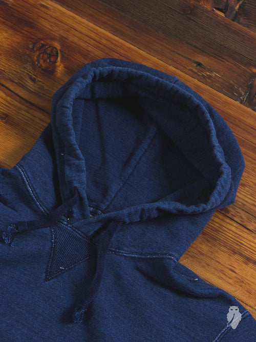 Yarn-Dyed Pullover Hoodie in Dark Indigo