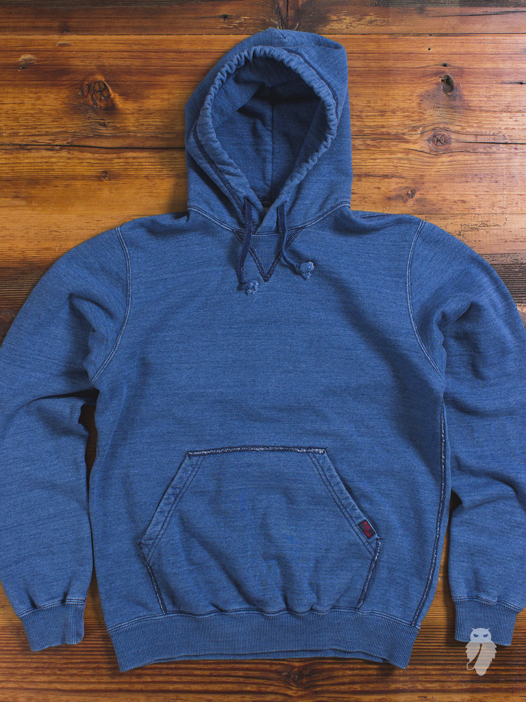 Yarn-Dyed Pullover Hoodie in Washed Indigo
