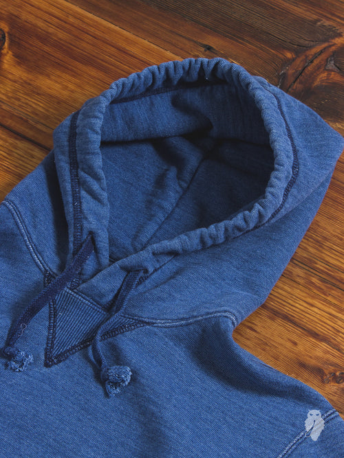 Yarn-Dyed Pullover Hoodie in Washed Indigo