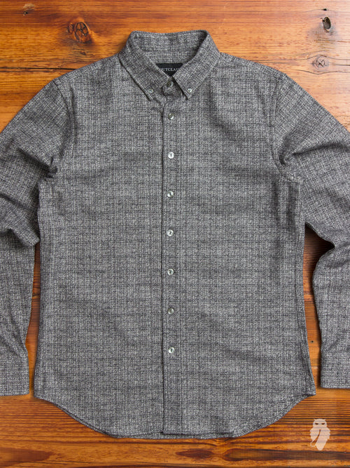 Static Slub Brushed Flannel in Charcoal
