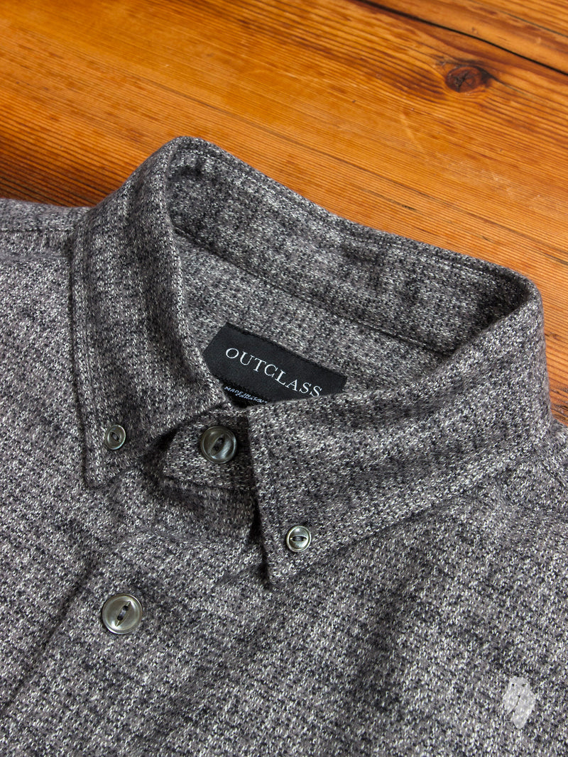 Static Slub Brushed Flannel in Charcoal