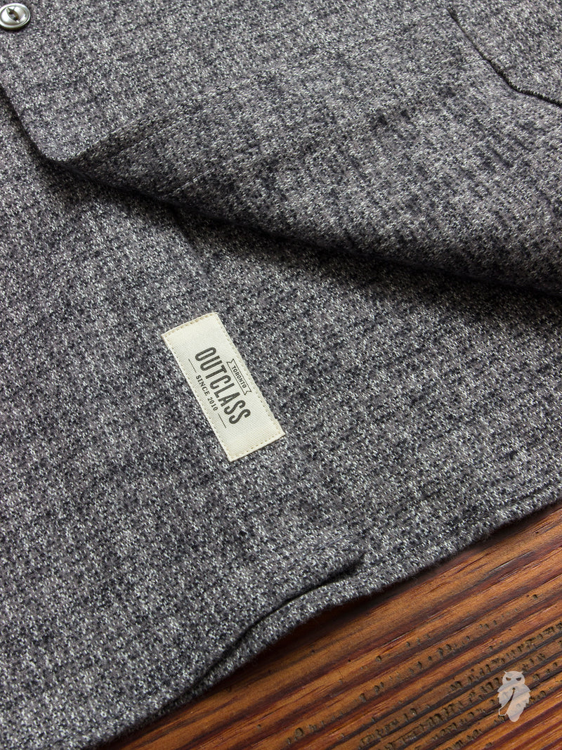 Static Slub Brushed Flannel in Charcoal