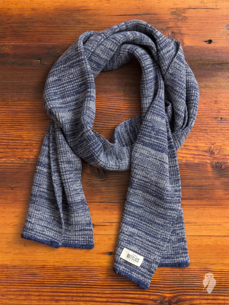 Mixed Wool Scarf in Blue
