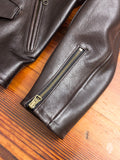 "3sixteen x Schott NYC" Arabica Perfecto Leather Jacket in Brown