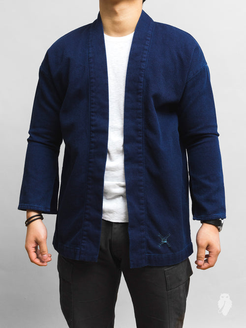 Haori Sashiko Shirt in Natural Indigo Overdye