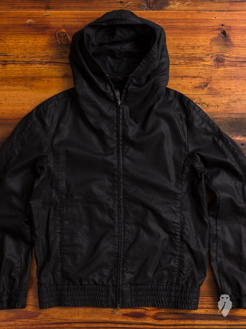 Tencel Zip-Up Hoodie in Black