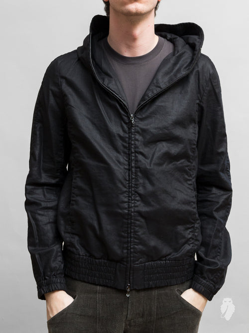 Tencel Zip-Up Hoodie in Black