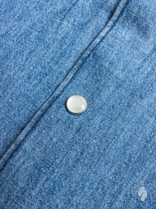 "Ted" Denim Shirt in Bleached Indigo